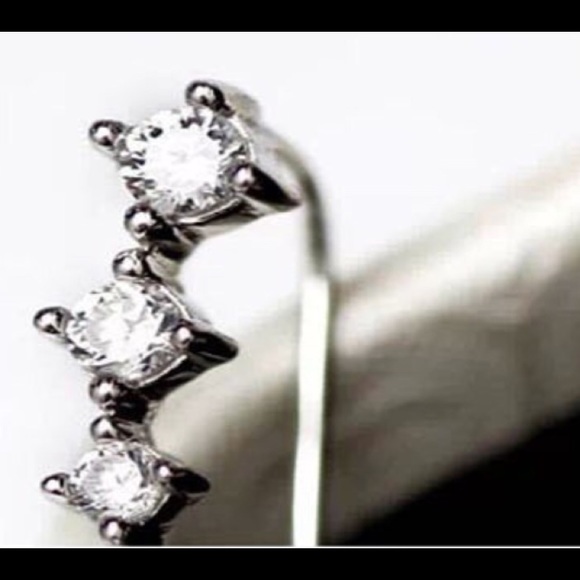 Sterling Silver (925) Crystal Climber Earrings - Picture 2 of 5